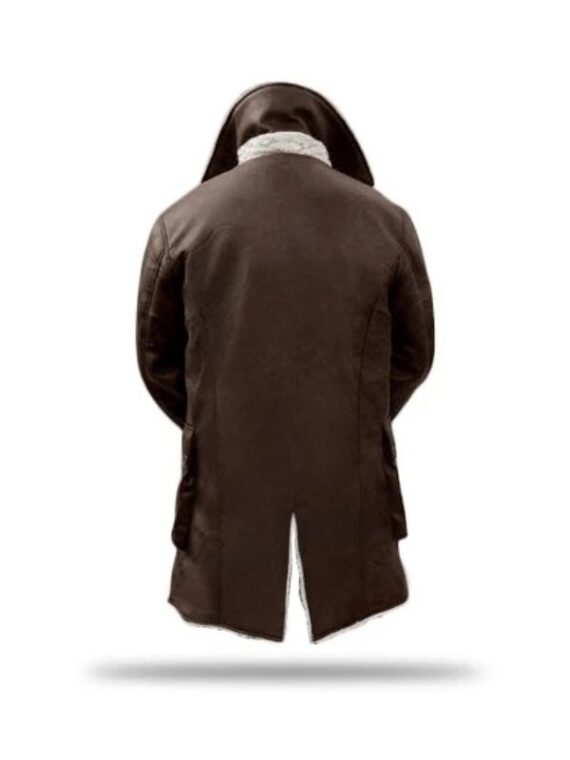 Mens Dark Brown Bane Sherpa Long Coat