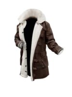 Mens Dark Brown Bane Sherpa Long Coat