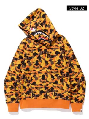 Orange Bape Pullover Hoodie