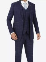 Shelby Blue Three Piece Check Suit