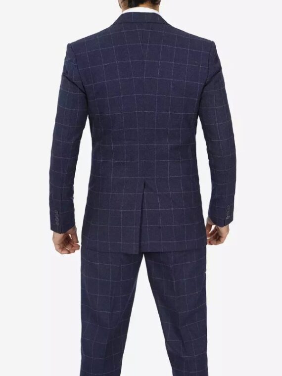 Shelby Blue Three Piece Check Suit