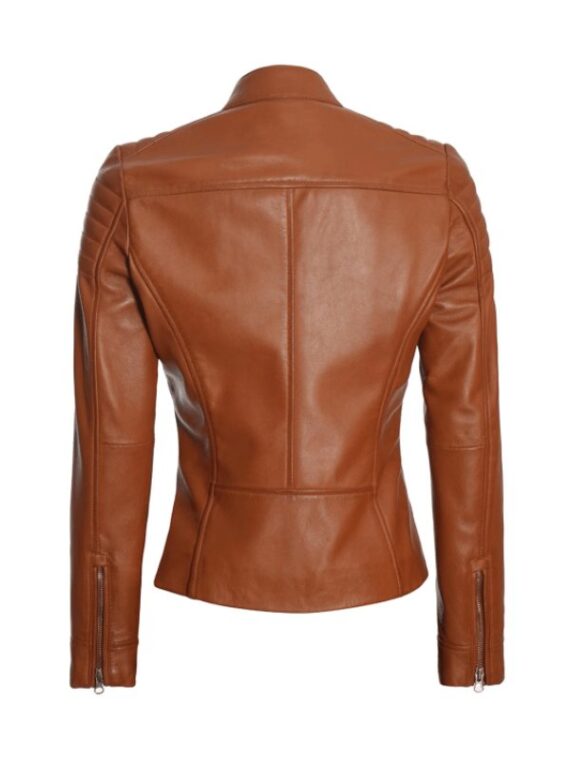 Women Tan Leather Jacket