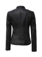 Dodge Black Leather Biker Jacket