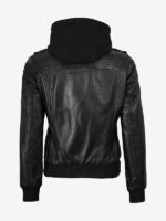 Womens Black Leather Jacket With Hood