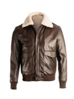 Mens Brown Pilot Shearling Jacket