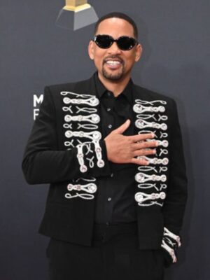 LA 67th Annual GRAMMY Awards Will Smith Embroidered Military Jacket - Black