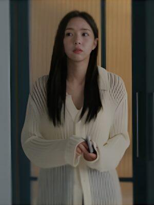 When The Phone Rings 2025 Chae Soo-Bin White Knit Cardigan