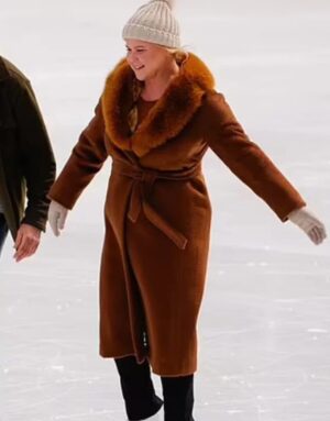 Kinda Pregnant 2025 Lainy Newton Amy Schumer Brown Coat Shearling