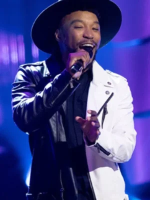 The Voice S027 Divighn Two Tone Leather Moto Jacket