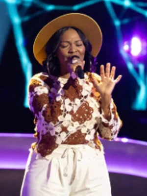 The Voice S27 Tinika Wyatt Crochet Shirt