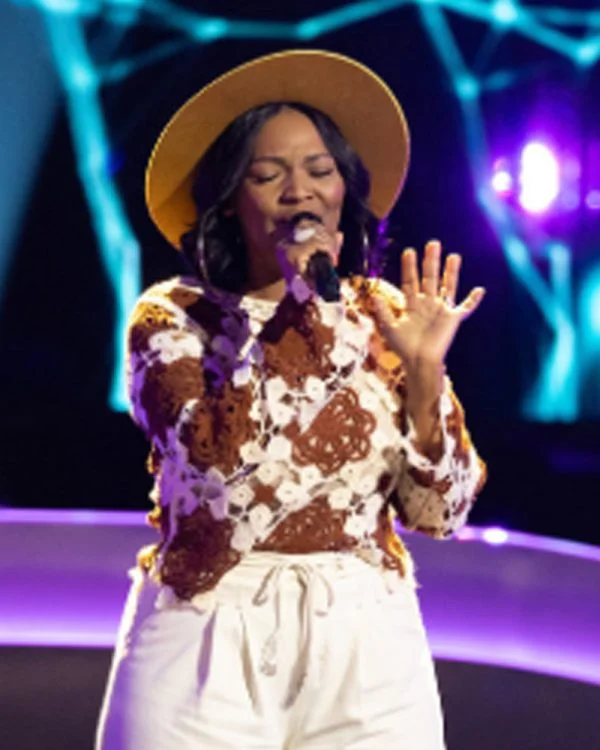 The Voice S27 Tinika Wyatt Crochet Shirt