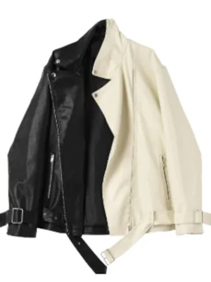 The Voice S027 Divighn Two Tone Leather Moto Jacket