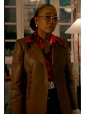 Amanda Wagner TV Series Will Trent S03 Brown Leather Blazer