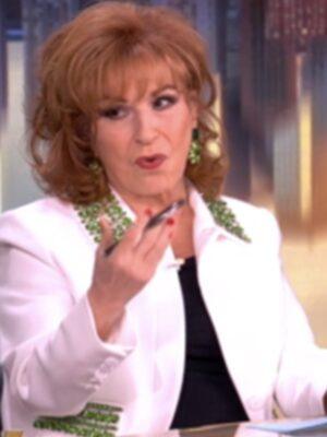 The View 2025 Joy Behar White And Green Embellished Jacket