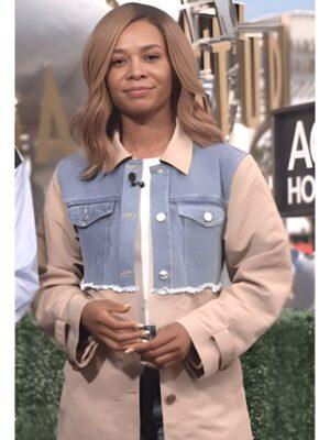 Access Daily 2025 Zuri Hall Denim & Khaki Trench Coat