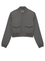 After Midnight Taylor Tomlinson Grey Bomber Jacket