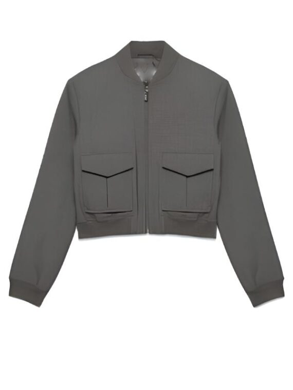 After Midnight Taylor Tomlinson Grey Bomber Jacket