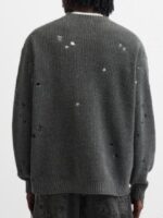All American S07 Bre-Z Grey Printed Ripped Effect Sweater