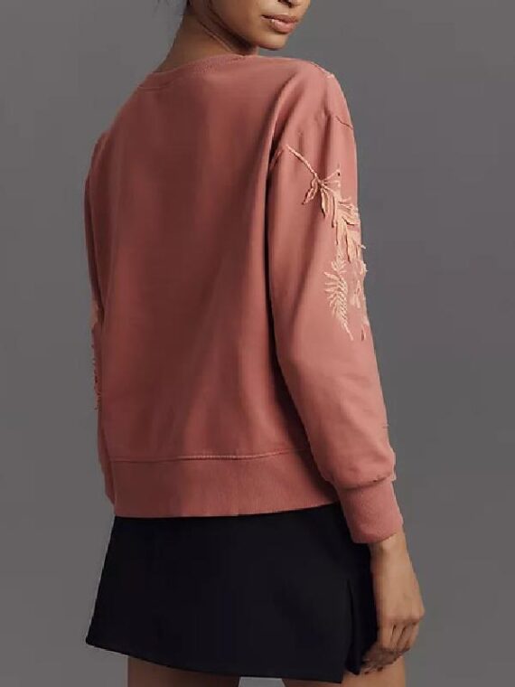 All American S07 Elle Grant Pink Floral Print Sweater