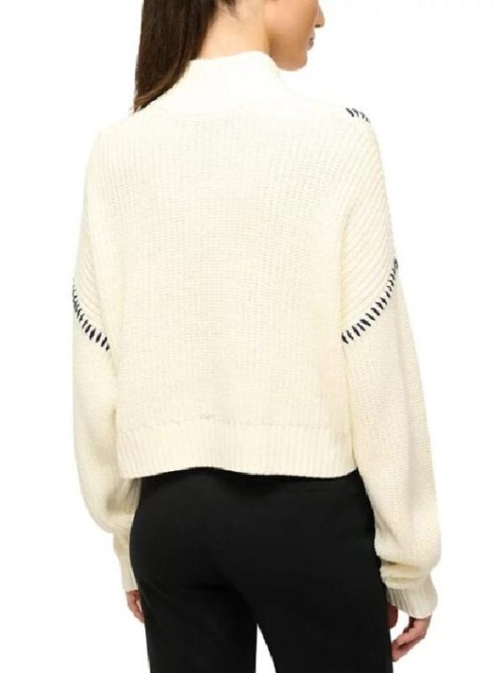 All American S07 Greta Onieogou Stitch Trim Half Zip Sweater