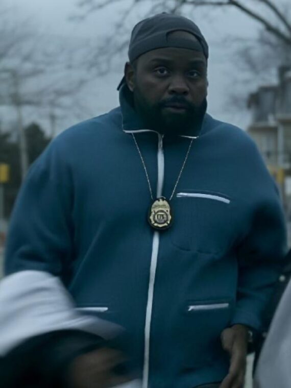 Dope Thief 2025 Brian Tyree Henry Blue Ribbed Cardigan
