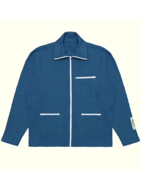 Dope Thief 2025 Brian Tyree Henry Blue Ribbed Cardigan