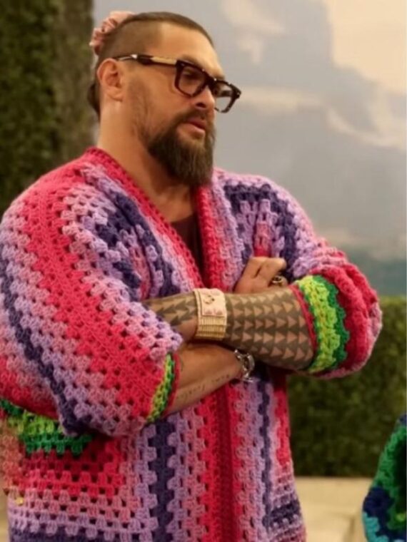 Jason Momoa Crochet Cardigan