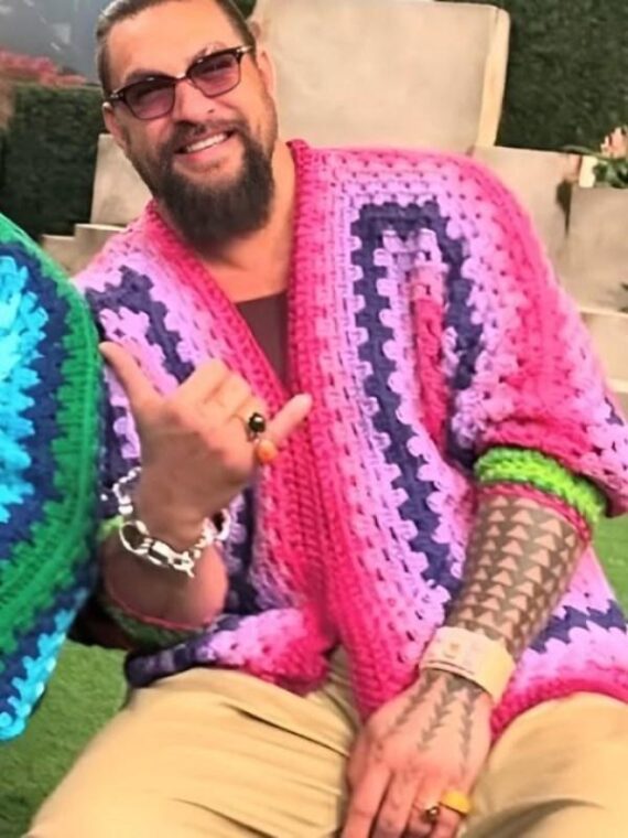 Jason Momoa Crochet Cardigan