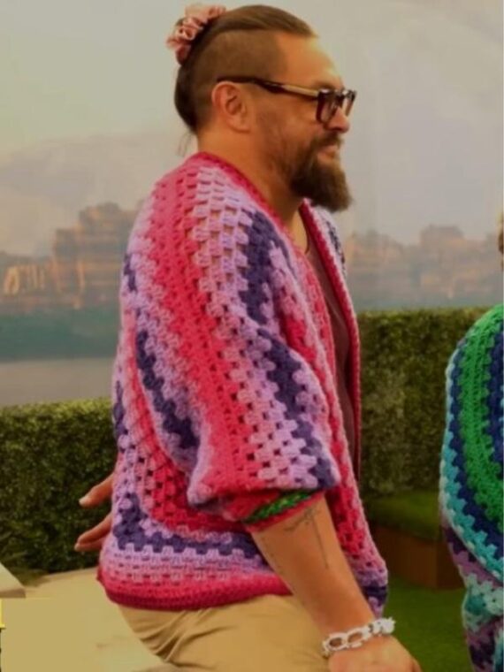 Jason Momoa Crochet Cardigan