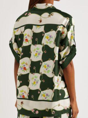 Kate TV-Series The White Lotus S-03 Leslie Bibb Printed Silk-Twill Shirt