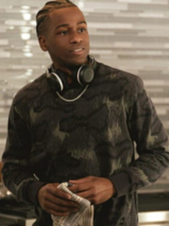 All American S07 Antonio J. Bell Grey Black Camo Print Sweater