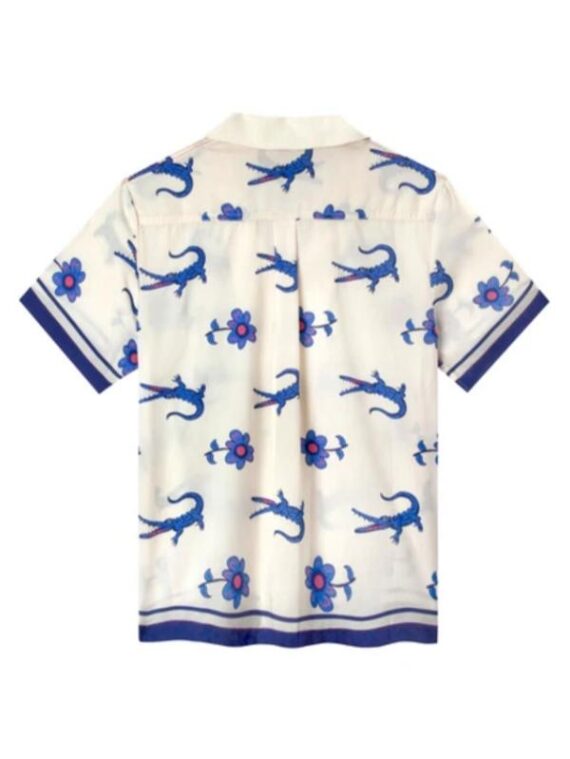 The White Lotus S3 Sam Nivola Crocodile & Floral Print Shirt