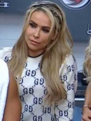 WWE Raw 2025 Nattie Neidhart Monogram White Knit Sweater