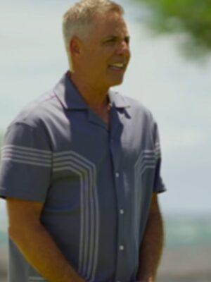 Temptation Island S06 Mark L. Walberg Blue Printed Shirt