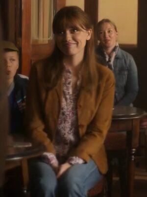 TV-Series Toxic Town 2025 Aimee Lou Wood Brown Jacket