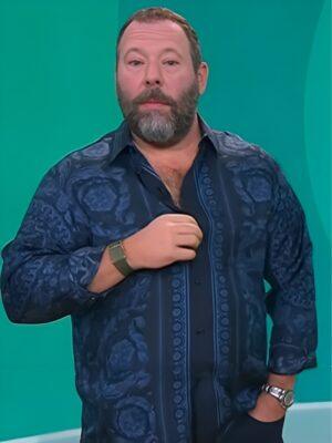 TV-Show The Today Show 2025 Bert Kreischer Blue & Black Printed Shirt