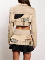 The Voice S27 Ari Camille Khaki Crop Ruffle Jacket