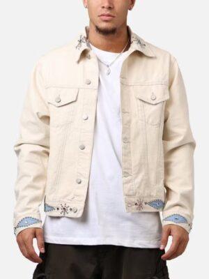 TV-Show The Voice S27 Bryson Battle White Studded Trucker Jacket
