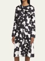 The View 2025 Sunny Hostin Black & White Silk Twill Floral Dress