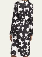 The View 2025 Sunny Hostin Black & White Silk Twill Floral Dress