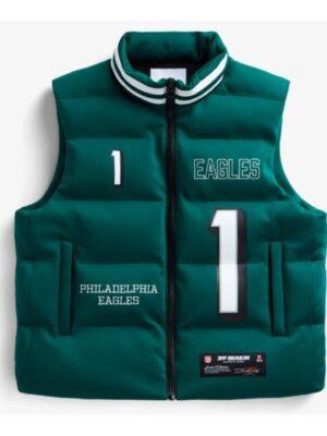 The View 2025 Sunny Hostin Eagles Green Puffer Vest