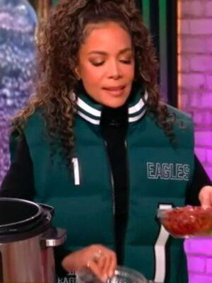 The View 2025 Sunny Hostin Eagles Green Puffer Vest
