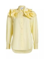 The View 2025 Sunny Hostin Yellow Rose Applique Shirt