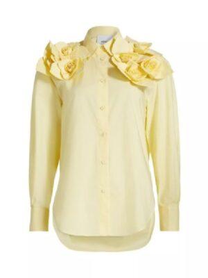 The View 2025 Sunny Hostin Yellow Rose Applique Shirt