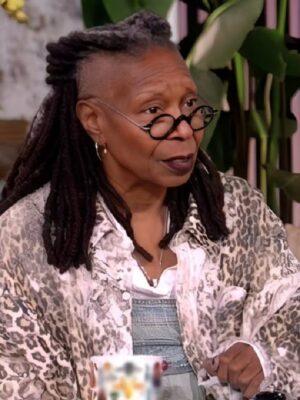 The View Whoopi Goldberg Leopard Print Distressed Shirt