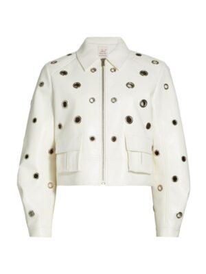 The-View-Joy-Behar-White-Grommet-Detail-Leather-Jacket