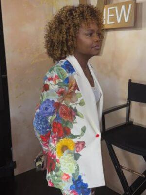 The View Karine Jean-Pierre White Floral Print Blazer for women