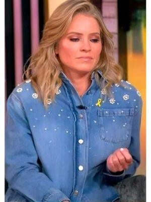The View Sara Haines Beaded Denim Shirt