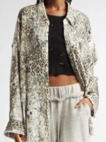 The View Whoopi Goldberg Leopard Print Distressed Shirt