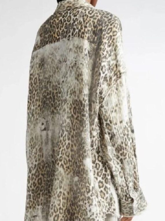 The View Whoopi Goldberg Leopard Print Distressed Shirt